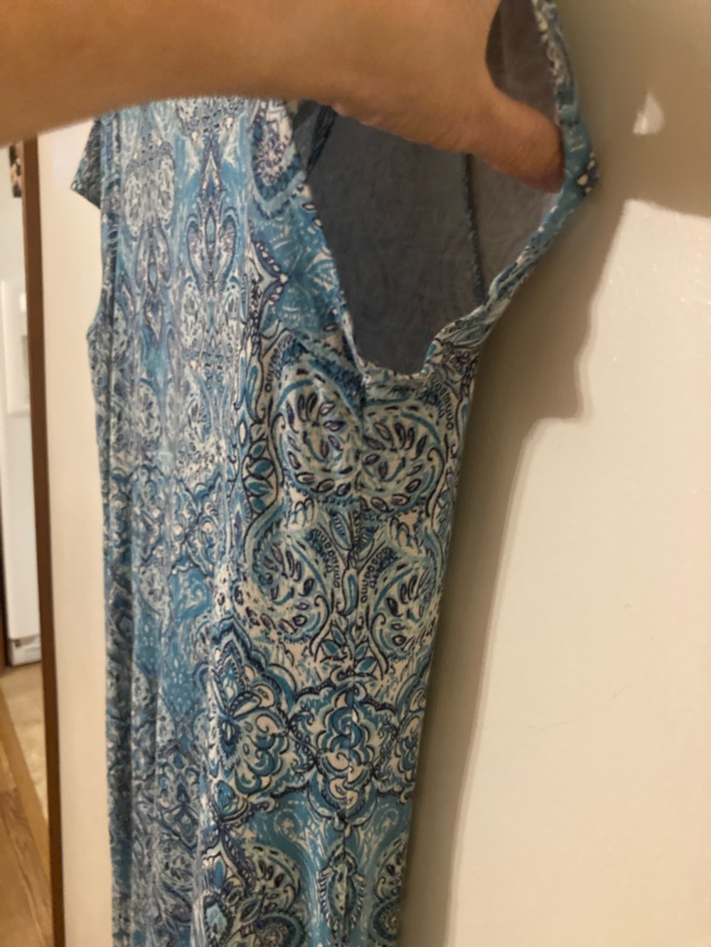 J. Jill Blue and White Printed Short-Sleeve Maxi Dress - Picture 5 of 13